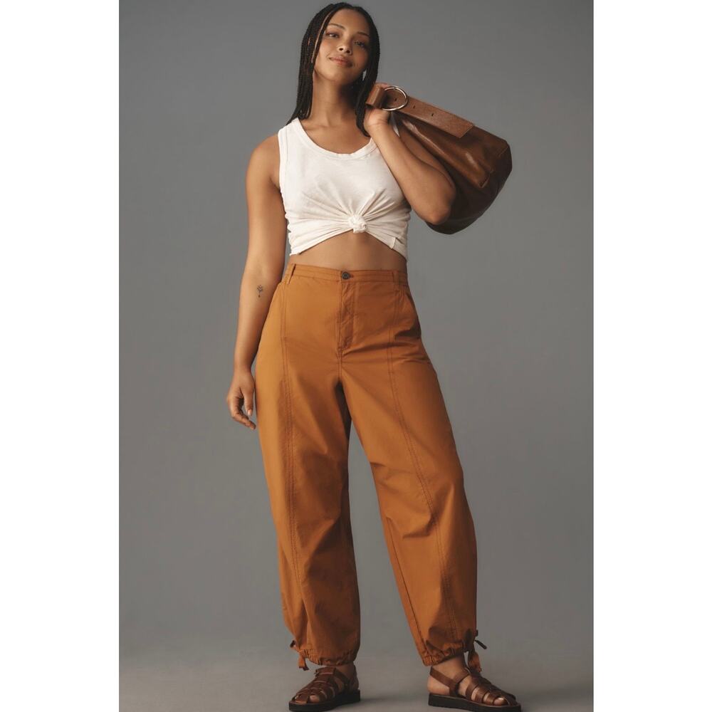 NWT Anthropologie Pilcro Tactical Utility Pants High Rise Wide Leg Size 14 - Picture 2 of 16